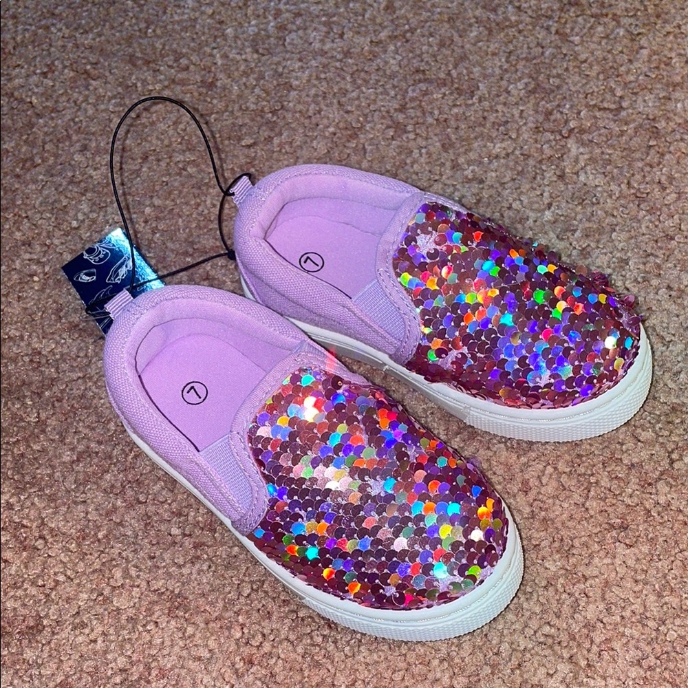 Colorful Glitter Kids Slip-On Shoes